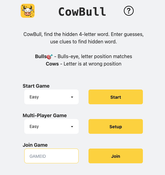 CowBull Word Game